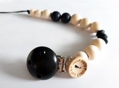 Speenkoord - Just Cute - zwart - uni - kraam cadeau - Kaya