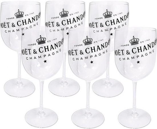 Moët & Chandon Transparant Acryl Champagne Glas - 6 stuks | bol.com