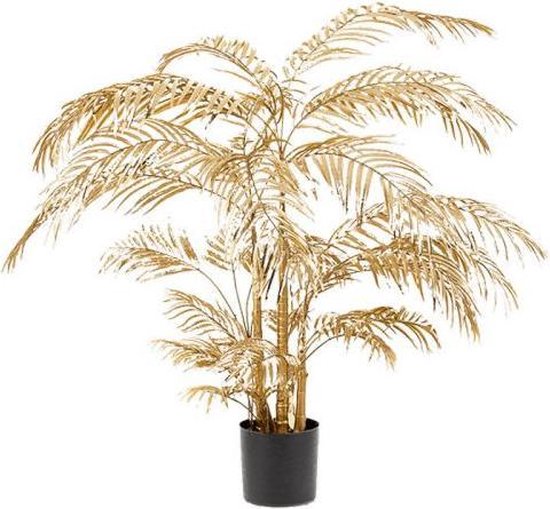 Grote hoge kunstplant - zijdeplant Areca - goudpalm kunstpalm goud kleur 145cm hoog