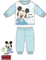 Disney Mickey Mouse pyjama - katoen - lichtblauw - maat 74 (12 maanden)