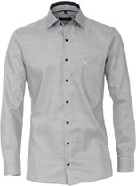 CASA MODA modern fit overhemd - blauw met wit structuur (contrast) - Strijkvriendelijk - Boordmaat: 40