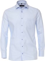 Casa Moda Heren Overhemd Lichtblauw Oxford Zwarte Knopen Modern Fit - 43