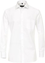 CASA MODA modern fit overhemd - mouwlengte 7 - wit - Strijkvriendelijk - Boordmaat: 41