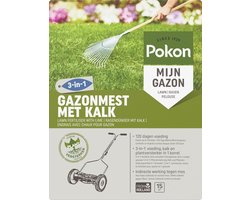 Pokon Gazonmest met Kalk - 1kg - Mest  - Geschikt voor 15m² - 120 dagen voeding