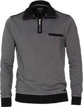 Casa Moda Trui Grijs Borstzakje Halve Rits Regular Fit - 4XL