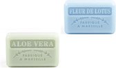 Soap bar set - zeep savon de marseille fleur de lotus + Aloë vera 2x125 gr.