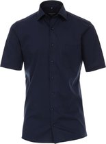 CASA MODA modern fit overhemd - korte mouw - donkerblauw - Strijkvriendelijk - Boordmaat: 43