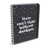 Peter Pauper Notitieboek - Stars Can't Shine Without Darkness - met ringband  (16×21)