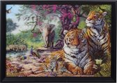 3-d schilderij tijgers en olifanten