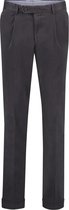 The English Hatter Mannen Pantalon met Bandplooi en omslag Grijs Katoen Maat: 26