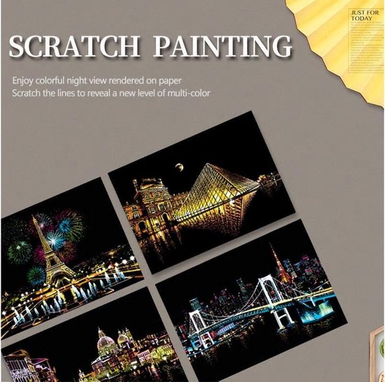 Dessin à gratter Groot "Ville colorée" Florence (41x29cm) Dessin à