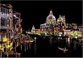Kras Tekening Groot "Colorful City" Romantic Venice (41x29cm) - | Krastekening Romantisch Venetië Italië | Krastekeningen pakket | Scratch Art / Painting | Kraskaarten | Krasfolie