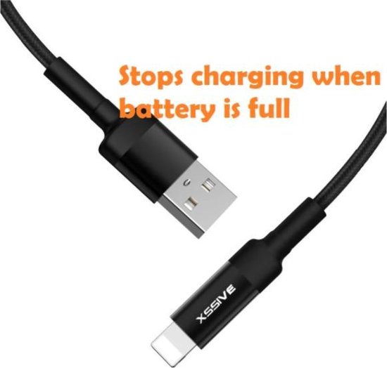 XSSIVE Auto Disconnect USB lightning Charge & Data Cable/ Stops charging when battery...