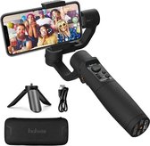 Hohem Gimbal voor Smartphone incl Statief – Stabilizer Smartphone 3 Assen – Selfie Stick Tripod -  Selfiestick – Bluetooth Stabilisator voor Smartphones - Zwart