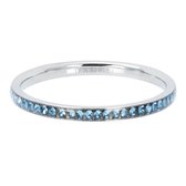 iXXXi JEWELRY - Vulring - Zirconia ring Light Saphire - Zilverkleurig - 2mm - Maat 19