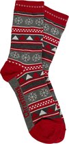 Hoogwaardige Set Kerst Sokken / Kerstsokken | One Size / Unisex | Rood / Grijs