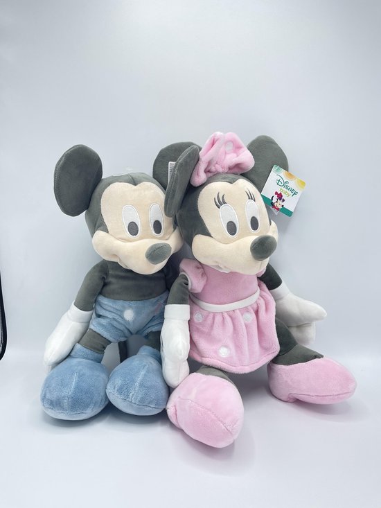 Mickey en Minnie Mouse Knuffel 40cm |Set van twee|Disney Baby
