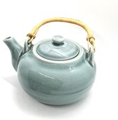 Theepot - Handgemaakt en geschilderd - Celadon blauw - 850 ml