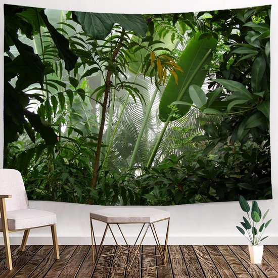 Ulticool - Tropisch Bos Natuur Eco Groene Planten - Wandkleed - 200x150 cm - Groot wandtapijt - Poster
