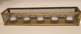 Waxinelichthouder  Tray 42x9.5x8cm Messing 5 delig