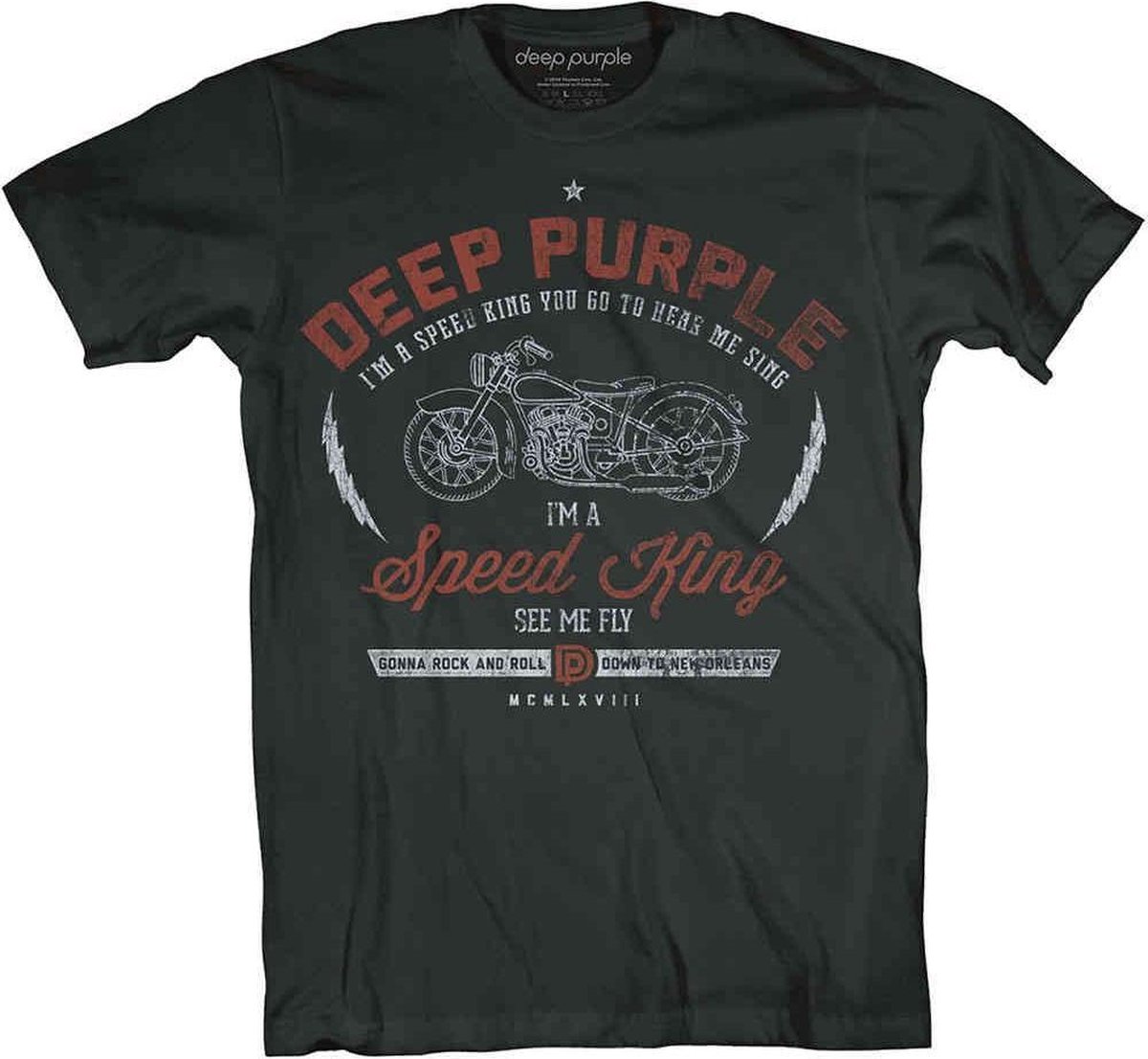 Deep Purple - Speed King Heren T-shirt - M - Zwart
