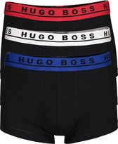 HUGO BOSS trunk (3-pack) - heren boxer kort - zwart met gekleurde tailleband -  Maat: S