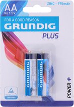 Grundig AA Batterijen - 2 Stuks - Penlite - 1,5 Volt - Zinc - 975 Mah