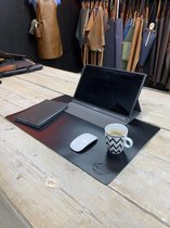 Xapron leren bureaulegger - Kleur Zwart (black) - 60 × 40 cm - Handgemaakt - Kantoor - Gaming