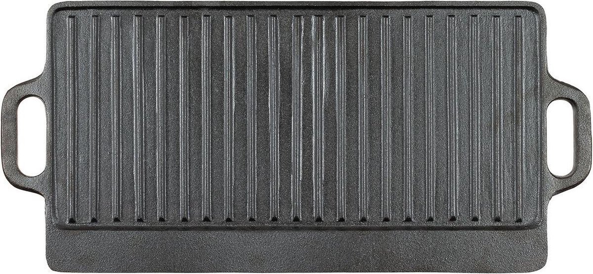 MFH Outdoor - Bakplaat - gietijzer - 2 handvatten, - 50 x 23 x 1,5 cm