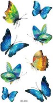 Temporary tattoo | tijdelijke tattoo | fake tattoo | vlinders | 6 x 10.5 cm