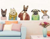 Muursticker | Stoere Honden | Wanddecoratie | Muurdecoratie | Slaapkamer | Kinderkamer | Babykamer | Jongen | Meisje | Decoratie Sticker |