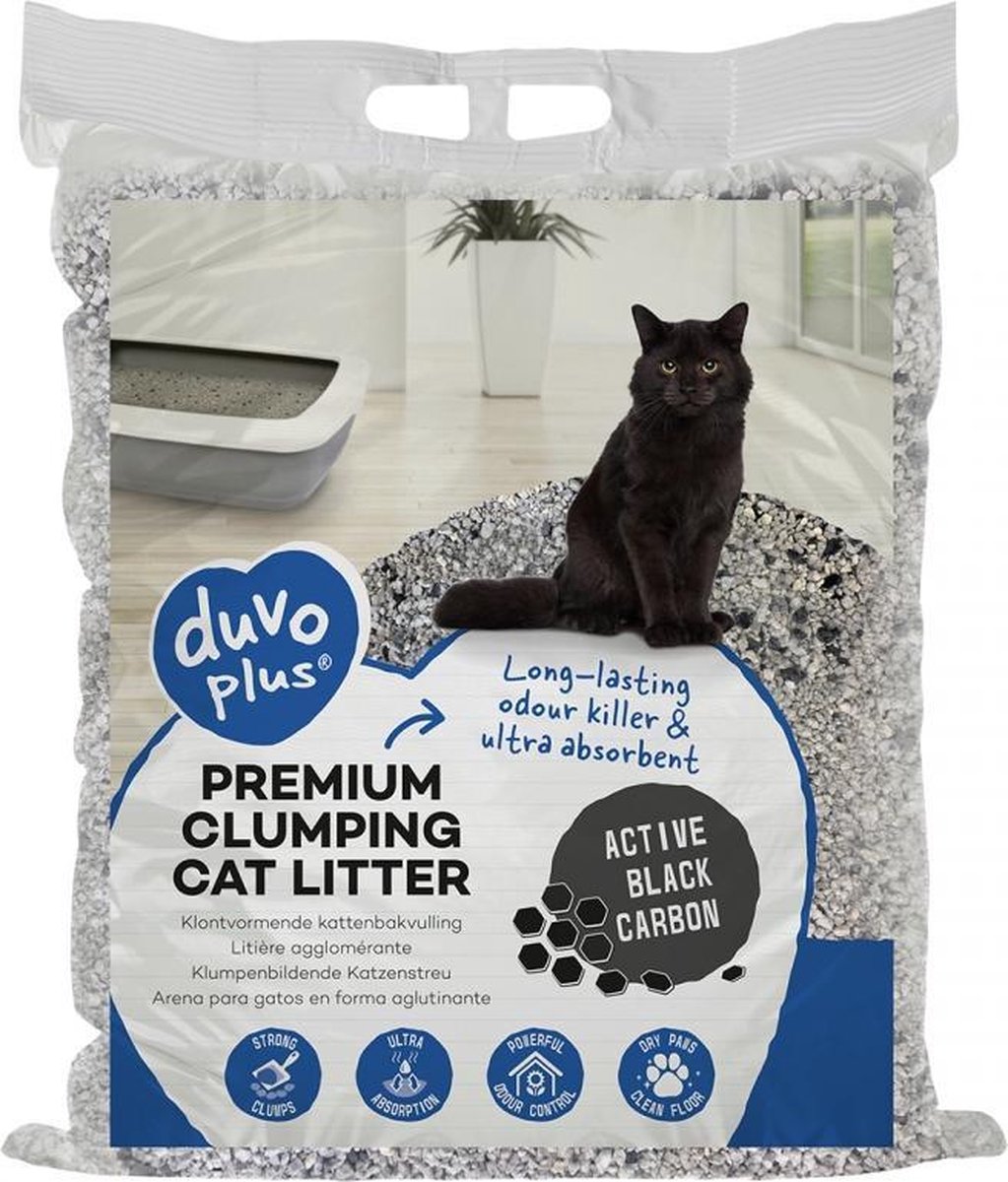 Duvo+ Kattenbakvulling premium active black carbon Blauw/grijs 12kg Duvo+ Kattenbakvulling premium active black carbon Blauw/grijs 12kg