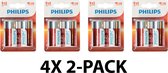 Philips D batterijen – LR20 - Alkaline – Voordeelverpakking 8 stuks