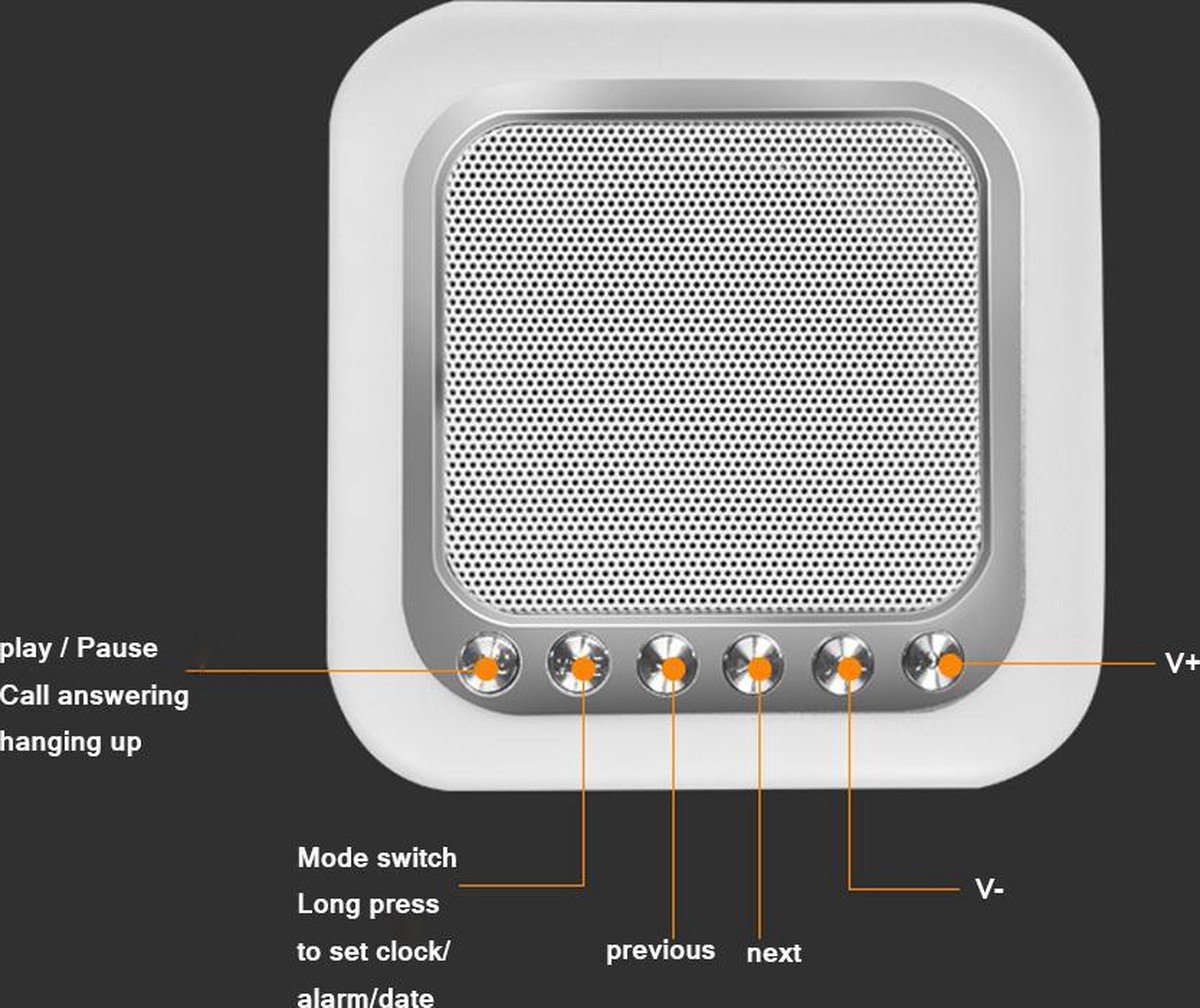 TKSTAR Multifunctioneel LED Bedlampje Nachtlampje, Bluetooth-luidspreker, Aanraaksensor