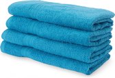Lumaland - Handdoeken - 4 delige handdoekenset - 100% katoen - 50x100cm - Turquoise