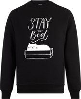 Sweater zonder capuchon - Jumper - Trui - Vest - Lifestyle sweater - Chill Sweater - Kat - Cat - Stay In Bed - Zwart - XL