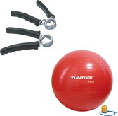 Tunturi - Fitness Set - Knijphalters 2 stuks - Gymball Rood 75 cm