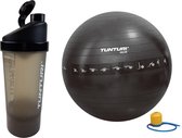 Tunturi - Fitness Set - Shakebeker - Gymball Zwart met Anti Burst 55 cm