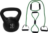 Tunturi - Fitness Set - Tubing Set Groen - Kettlebell 10 kg