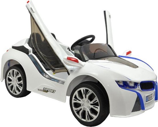 BMW I8 STYLE/elektrische kinder auto/wit/met afstandsbediening en  voetpedaal | bol.com