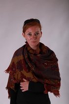 1001musthaves.com Bordeaux rode wollen dames sjaal met franjes rondom 70 x 180 cm