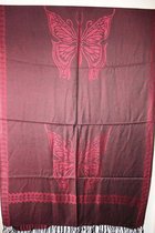 1001musthaves.com Bordeaux rode viscose dames sjaal met vlinder afbeelding 70 x 200 cm