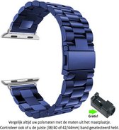 Stalen Horlogeband - Geschikt voor Apple Watch - 42/44 mm - Blauw