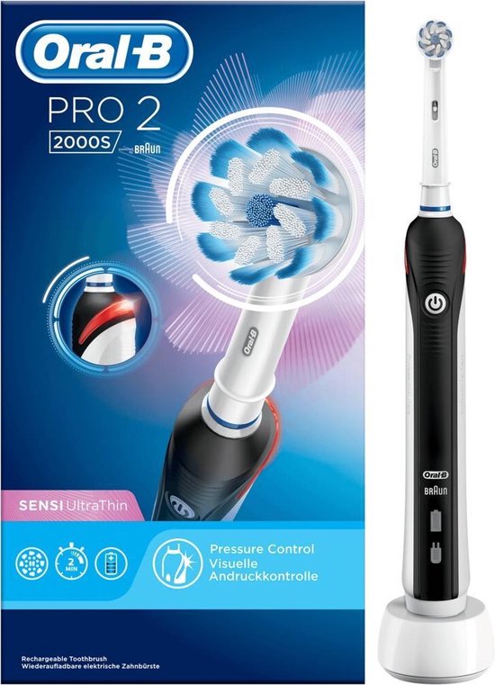 Jet opgraven Beschrijven Oral-B Pro 2 2000S Sensi Ultrathin - Elektrische tandenborstel - Zwart |  bol.com