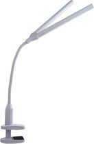 Daylight Duolamp met Klem - Bureaulamp met dimbare LED - Leeslamp met Flexibele arm - Schilderslamp - Hobbylamp - Twee lampen - Klem - Wit *