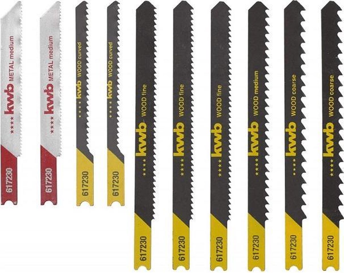 KWB decoupeerzaagbladen metaal & hout – u-schacht (10-delig)