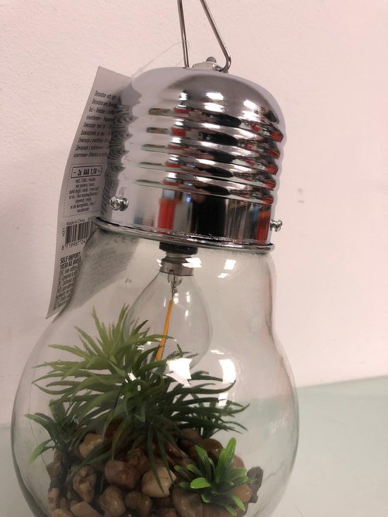 decoratieve lamp met nep plantje op batterij - 1 stuk | bol.com