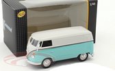 Volkswagen Transporter Bus (Lichtblauw/Wit) 1/43 Cararama - Modelauto - Schaalmodel - Model Auto