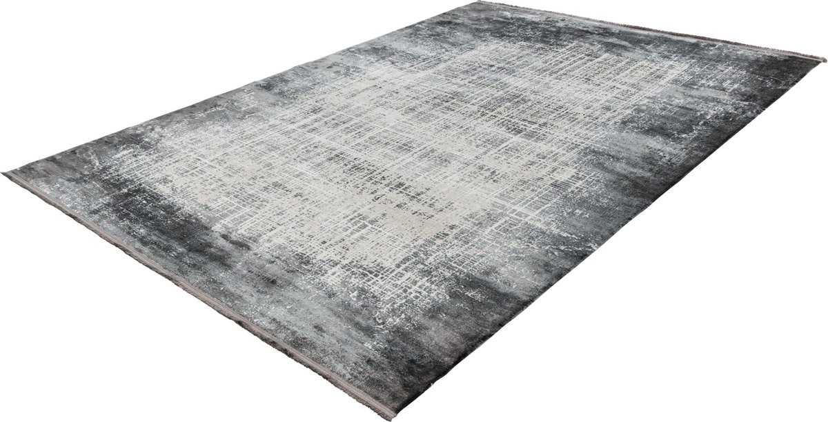 Pierre Cardin Elysee Lalee- Vintage - Super zacht - Shinny - acryl viscose - Vloerkleed – hotel sjiek - design tapijt fraai – modern designer Karpet - 120x170- Grijs silver