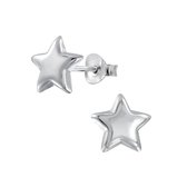 Joy|S - Zilveren ster oorbellen basic 9 mm egaal